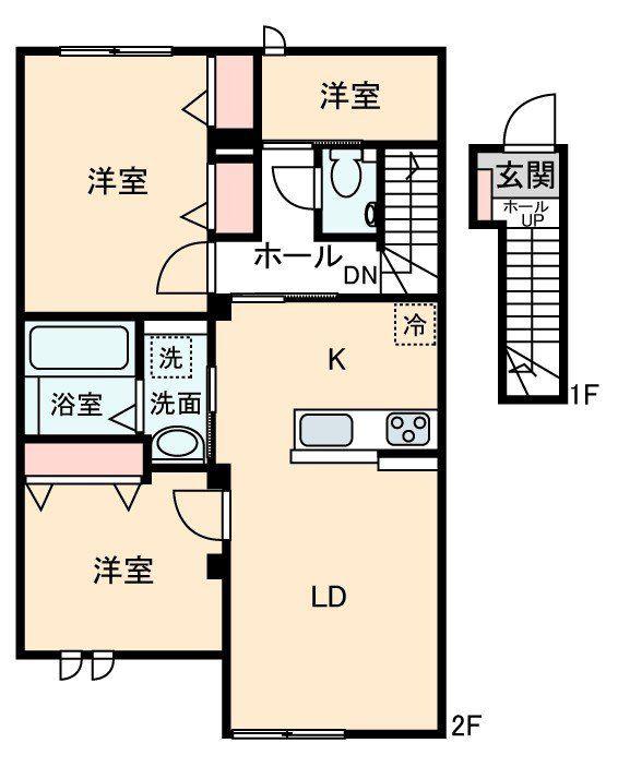 SIERA(2SLDK/2階)の間取り写真