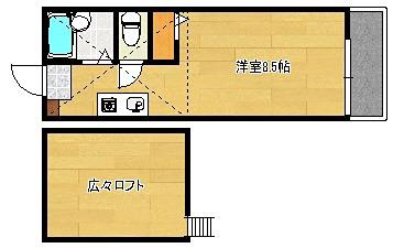 スーエデンI(ワンルーム/2階)の間取り写真