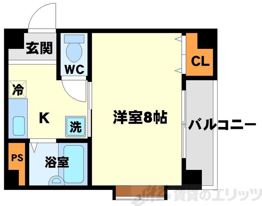 アンフィニV(1K/1階)の間取り写真