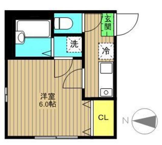 オーキッド(1K/2階)の間取り写真