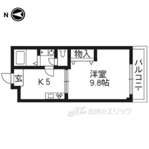 アルカンシエル(1K/2階)の間取り写真