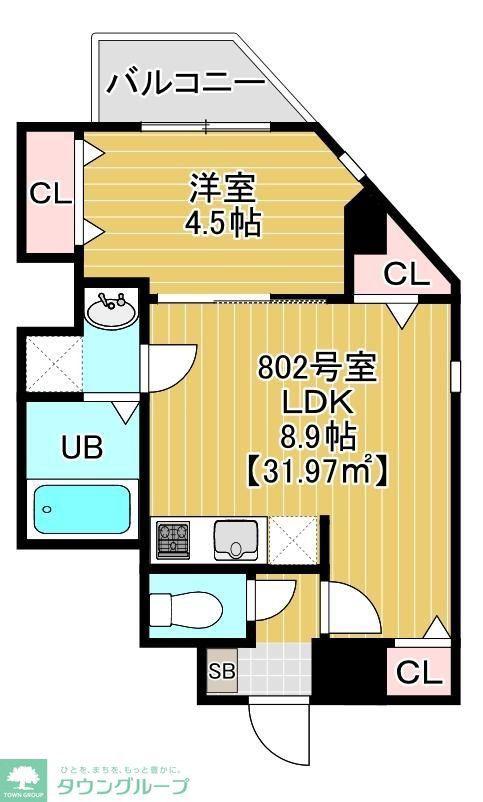 ソラトワーヌ(1K/8階)の間取り写真