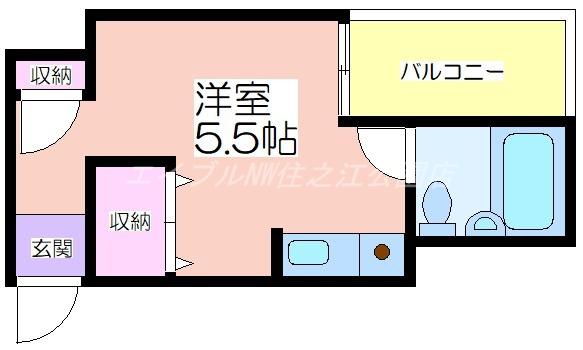 朝日プラザパレ・セーヌ(ワンルーム/8階)の間取り写真