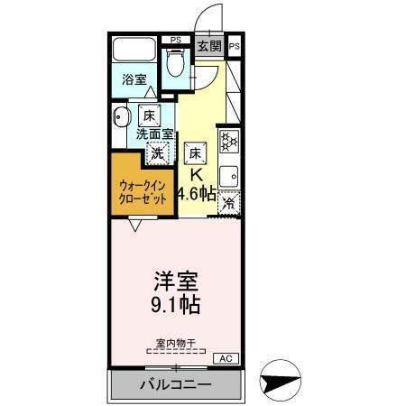 PROCEED(1K/2階)の間取り写真
