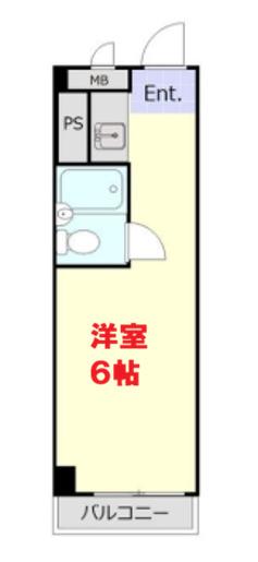 五反田ダイヤモンドマンション(ワンルーム/6階)の間取り写真