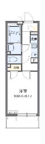 レオネクスト舟橋(1K/1階)の間取り写真