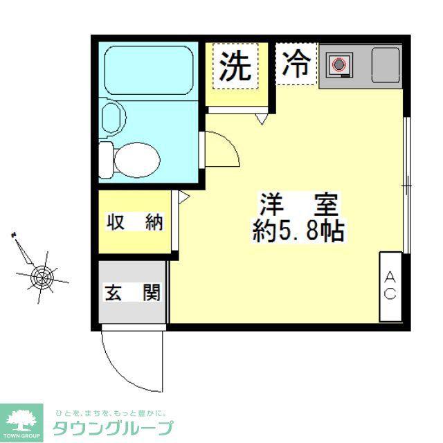 マイハウス世田谷(ワンルーム/1階)の間取り写真