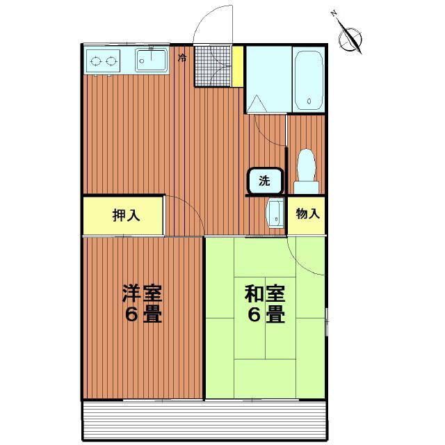 シティハイムY&R(2DK/2階)の間取り写真