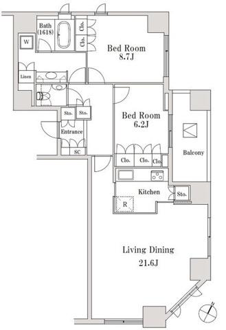 LASANTE一番町(1SLDK/9階)の間取り写真