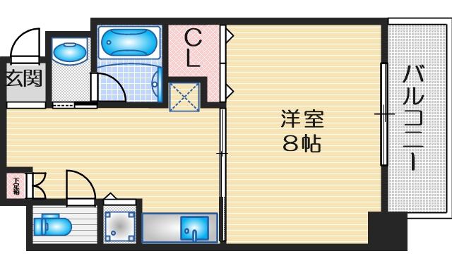 カラコレス穂波(1K/3階)の間取り写真