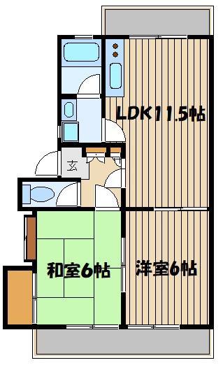 ピュアハウス(2LDK/1階)の間取り写真