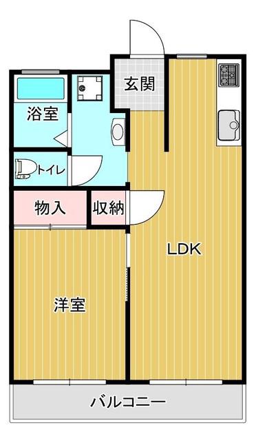 森藤第一ビル(1LDK/4階)の間取り写真