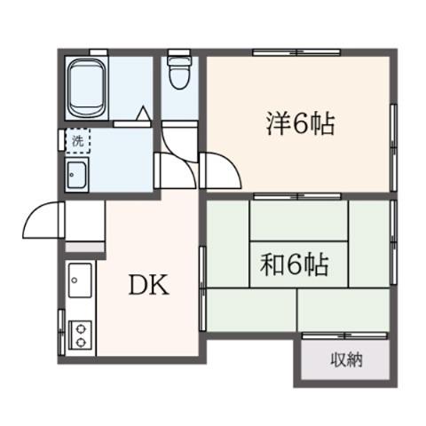 セイユウB(2DK/2階)の間取り写真