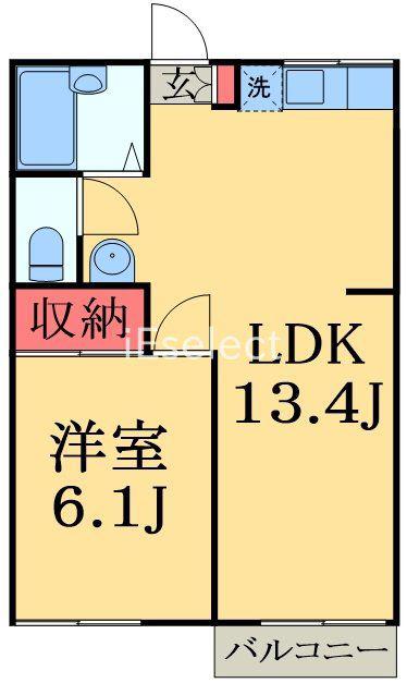 チェリー桜木II(1LDK/2階)の間取り写真