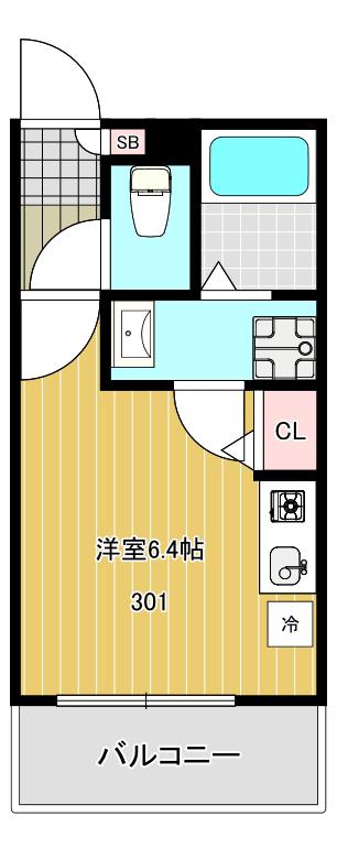 MAISON SHINAGAWA(ワンルーム/3階)の間取り写真
