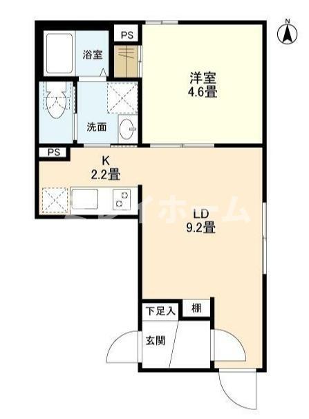 ウェルスクエア多摩川矢口(1LDK/2階)の間取り写真