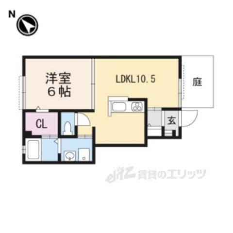 サンガーデン一橋C棟(1LDK/1階)の間取り写真