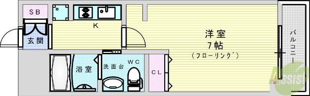 エステムコート新大阪10ザゲート(1K/10階)の間取り写真