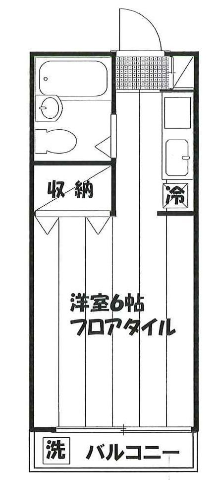 ビラ貫井(1K/2階)の間取り写真