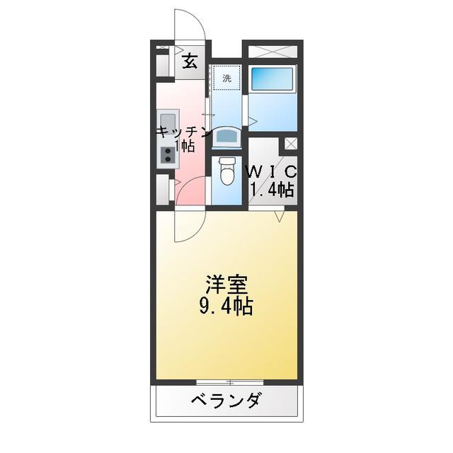 モアドマーニ(1K/2階)の間取り写真