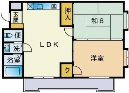 ハイムオリンポス(2LDK/3階)の間取り写真