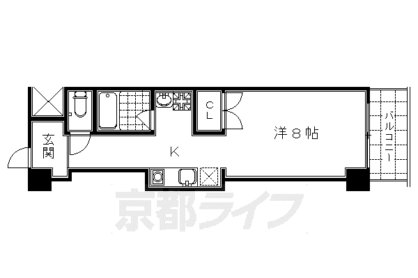 KINDIII 南館(1K/5階)の間取り写真