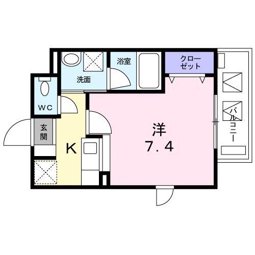 ドルフ目黒(1K/4階)の間取り写真