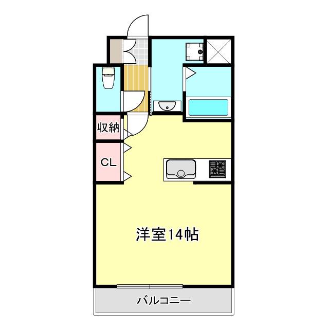 WILLDO八代(ワンルーム/2階)の間取り写真