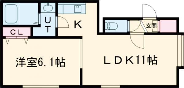 CASA MARE(1LDK/1階)の間取り写真