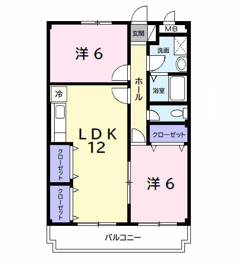 ガーデンプレイスI(2LDK/1階)の間取り写真