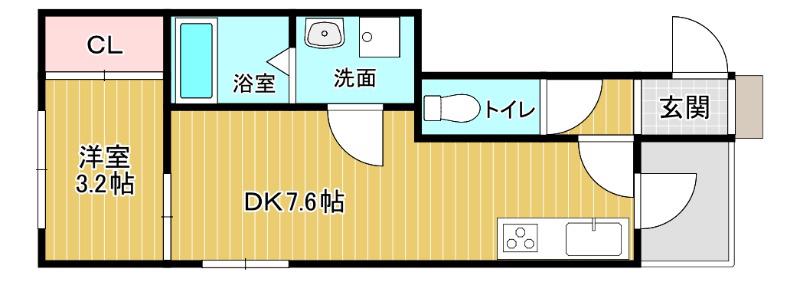 リブレメゾン弥刀I(1DK/1階)の間取り写真