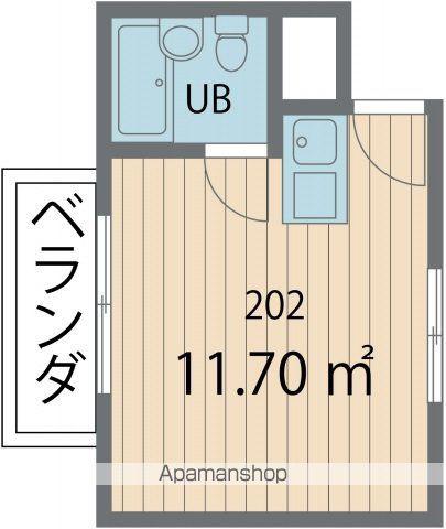ポルシェ世田谷駒沢AB棟(ワンルーム/2階)の間取り写真