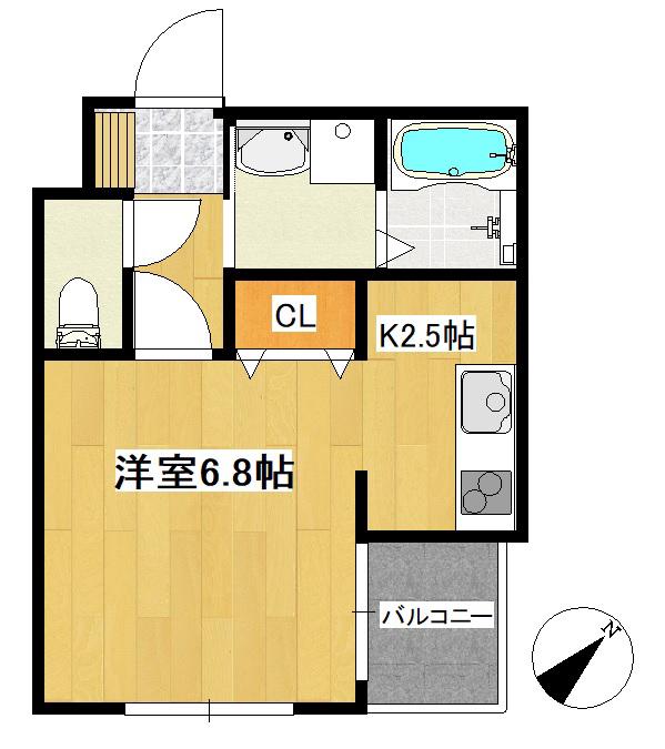 レペル志免東(1K/4階)の間取り写真