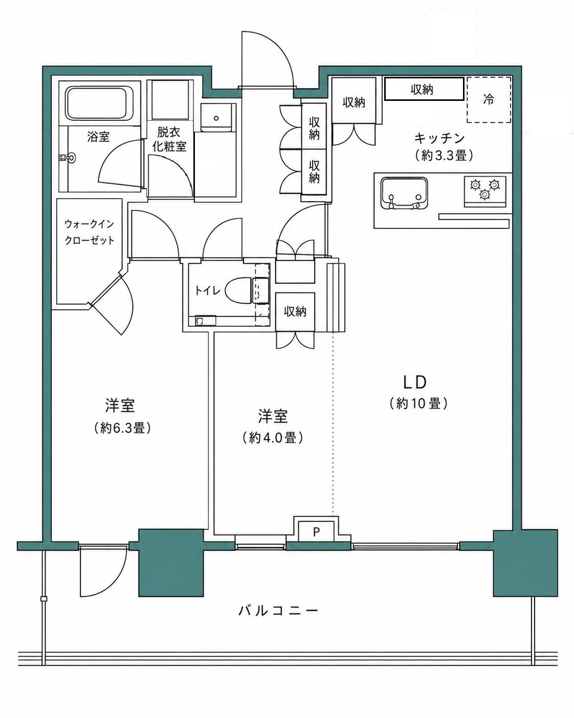 クラッシィタワー東中野(2LDK/19階)の間取り写真