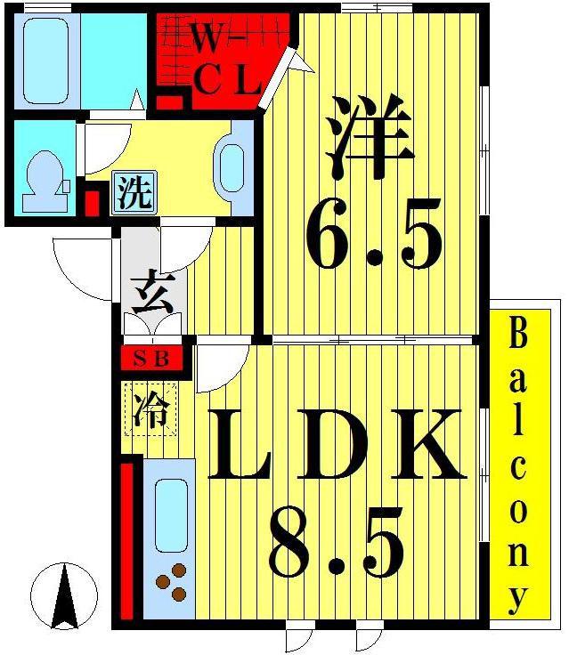 アグレアブル千住(1LDK/3階)の間取り写真