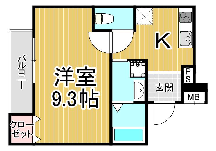 フジパレス長洲中通2番館(1K/1階)の間取り写真