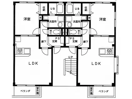 マンダリーヌ新栄(1LDK/2階)の間取り写真