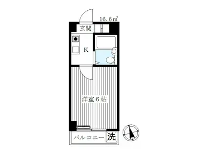 レジデンスアライ(1K/2階)の間取り写真