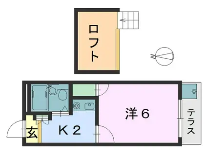 法蓮町第3マンション(1K/1階)の間取り写真