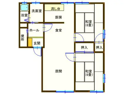 ラフォーレ大前2(2LDK/2階)の間取り写真