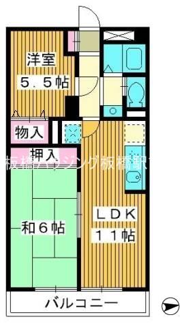 エーデルワイス(2LDK/3階)の間取り写真