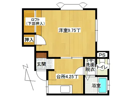 フリーダムスペースA(1DK/1階)の間取り写真