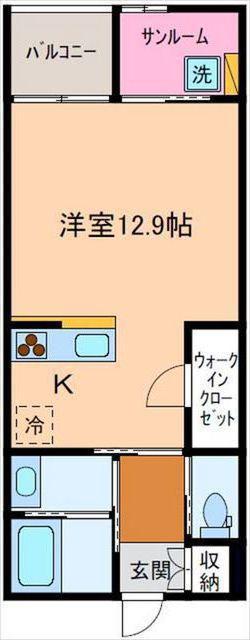 H・Y DESIGN HEIGHTS(ワンルーム/1階)の間取り写真