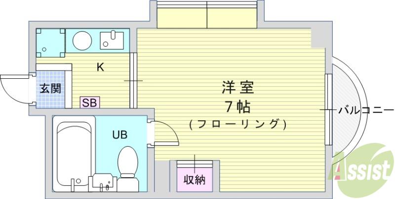 コスモ78(1K/2階)の間取り写真