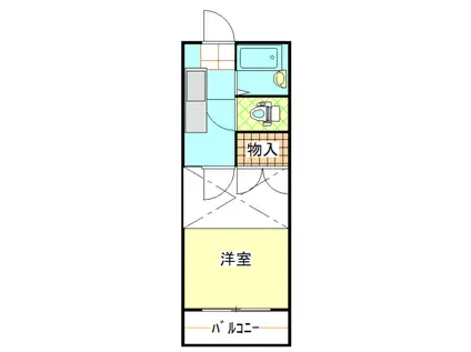 ＪＲ東北本線 太子堂駅 徒歩7分 2階建 築37年(1K/1階)の間取り写真