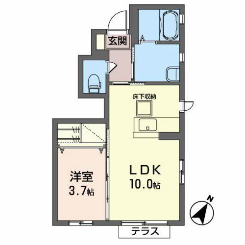 シャーメゾンラリックスクローネ(1LDK/1階)の間取り写真