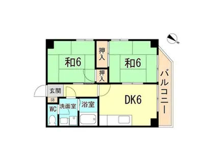 サンシャイン兵庫(2DK/2階)の間取り写真