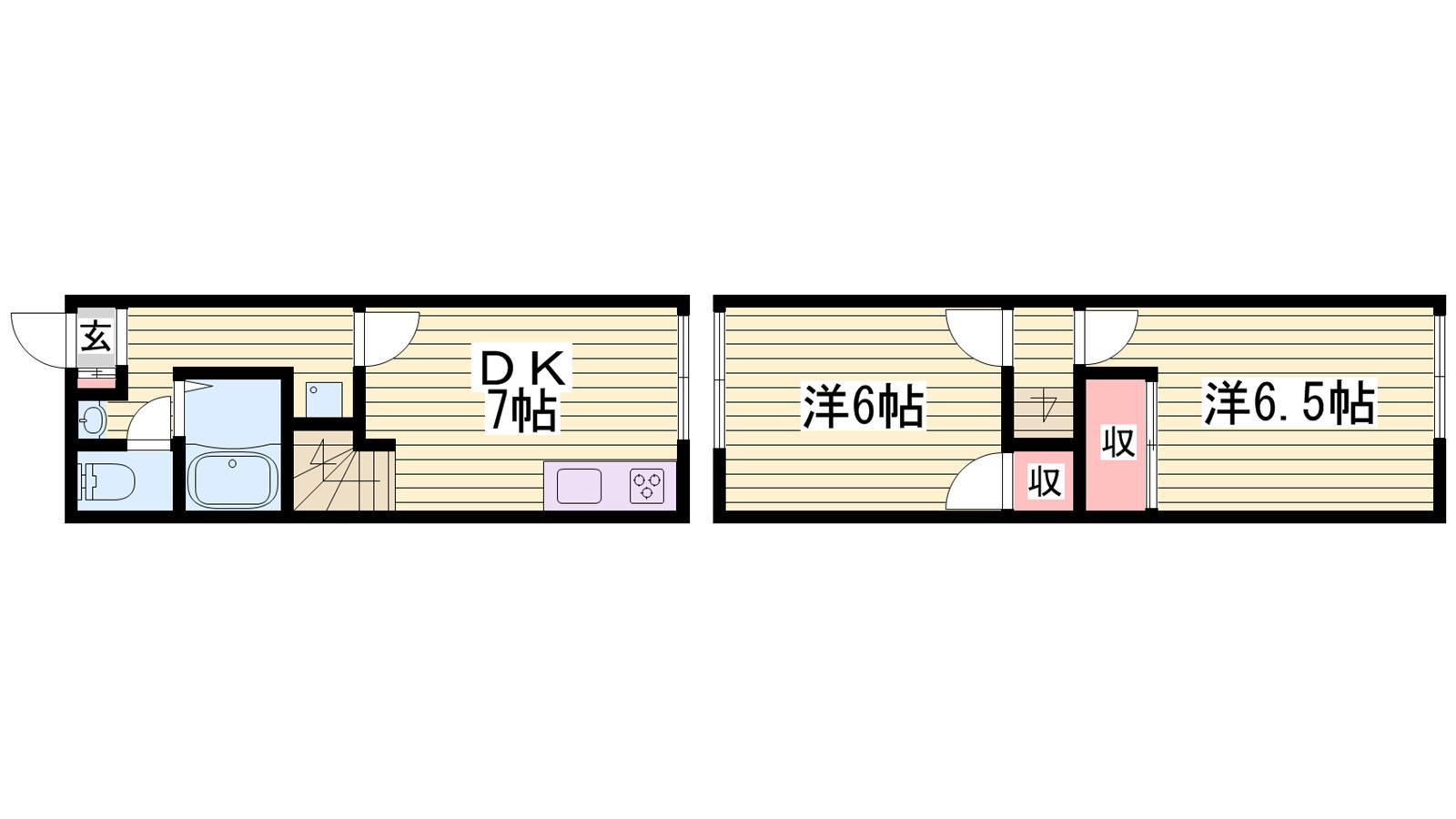 レオパレスM(2DK/1階)の間取り写真