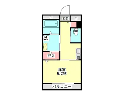 コーツSII(1K/3階)の間取り写真