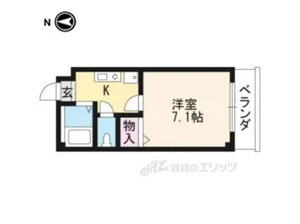 エクセレント山田(1K/1階)の間取り写真